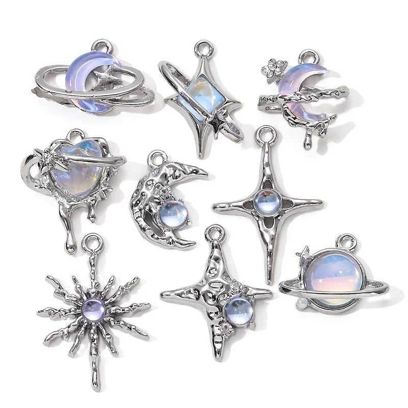 Y2K Tech Accessories - 9pcs New Star Moon Enamel Charms