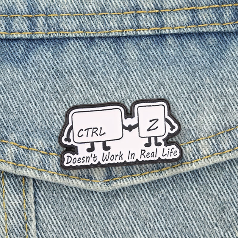 Tech Accessories For Work - Funny Tech Meme Enamel Pins Ctrl+Z