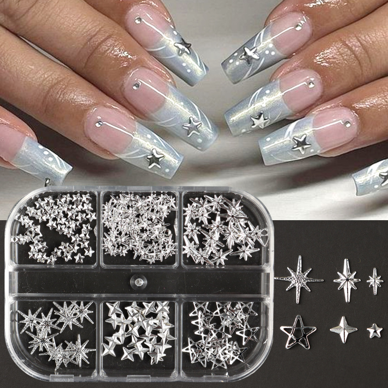 Metal Silver Star Nail Rivet S - Y2K Tech Accessories 评论和价格