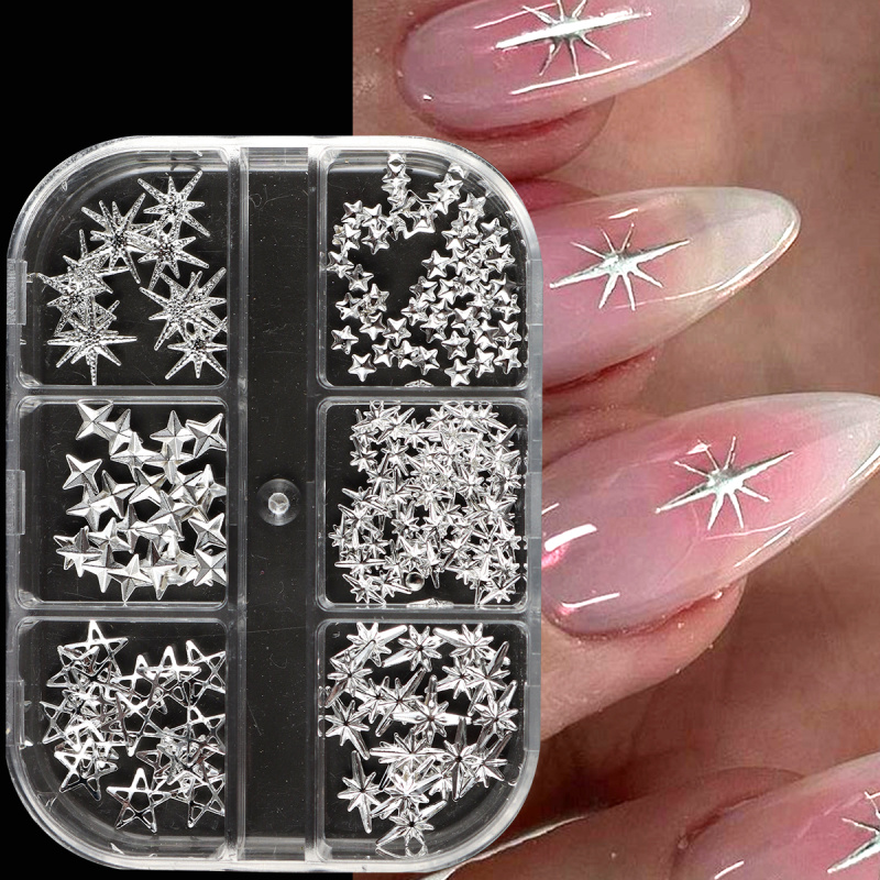 Metal Silver Star Nail Rivet S - Y2K Tech Accessories 评论和价格