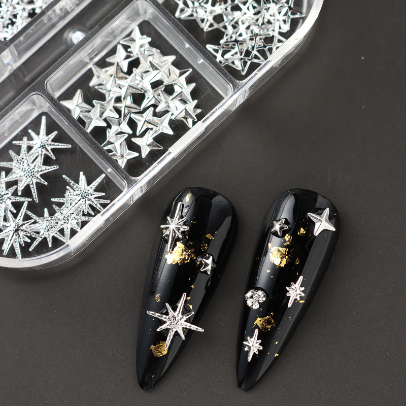 Metal Silver Star Nail Rivet S - Y2K Tech Accessories 评论和价格