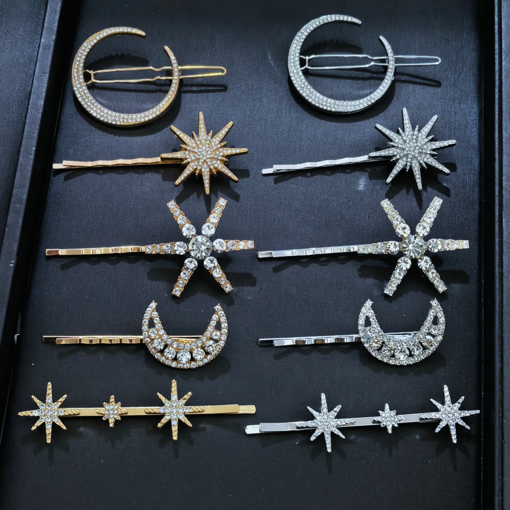 3/4 pcs set Crystal Star Hairp - Tech Accessories For Women 评论和价格
