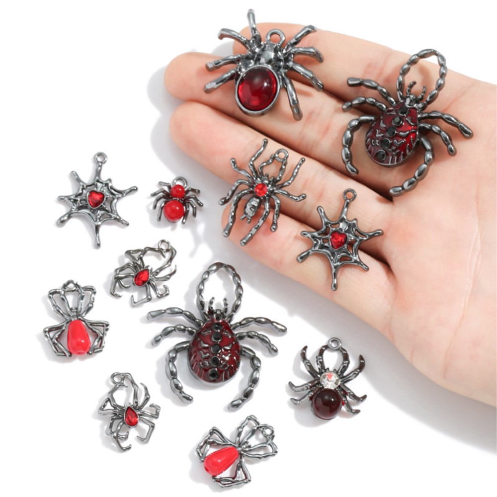 5pcs Gothic Black Spider Charm - Y2K Tech Accessories 评论和价格