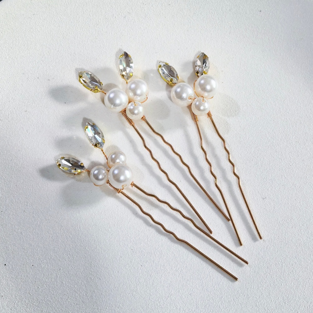 Pearl Crystal Hair Pins Comb S - Tech Accessories For Women 评论和价格