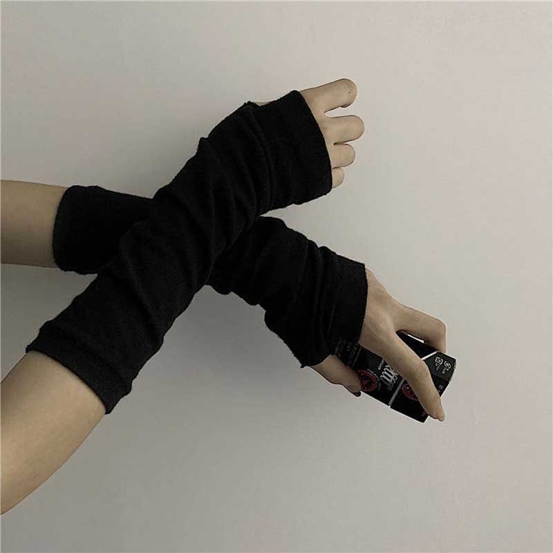 Soft Knit Black Fingerless Arm - Y2K Tech Accessories 评论和价格